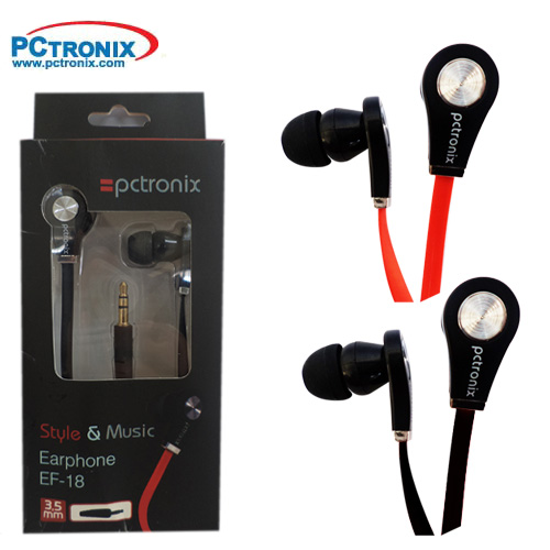 Audifono Earplug #EF18 Tur (Cable Rojo, Cable Negro) cable flat Audifono Earplug #EF18 Tur (Cable Rojo, Cable Negro) cable flat